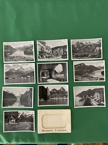 10 Vintage Mini Photo Postcards SWITZERLAND Alps, Chapel, Schillerstein Rock - Picture 1 of 9