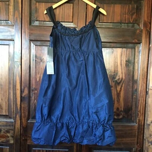 Donna Ricco New York dunkelblau & schwarz 100 % Seide Blasenkleid Größe 10 Damen neu mit Etikett " - Bild 1 von 12