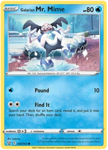 Pokemon TCG Sword & Shield Battle Styles - 034/163 Galarian Mr. Mime Card - Picture 1 of 1