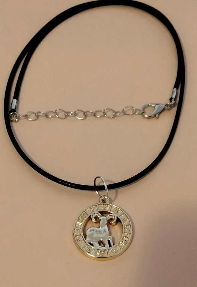 Collana segno zodiacale Ariete, ciondolo oro e argento Oroscopo Zodiaco, regalo! - Immagine 1 di 1