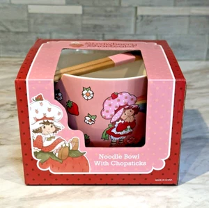 MAD Engine Strawberry Shortcake Pink Noodle Bowl with Chopsticks Hand Wash Only - Picture 1 of 7
