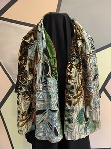 Cocoon house art to wear 100% Silk Scarf  Handmade Abstract Colorful 17” X 60” - Picture 1 of 8