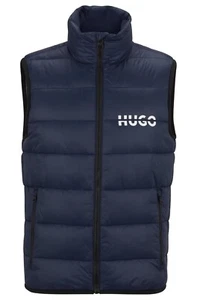 Gilet HUGO Mens Dark Blue Full Zip With Logo - Baltino2244 Size M - Picture 1 of 10