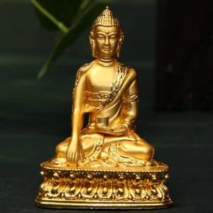 Suministros budistas de aleación de 8 cm dorado Shakyamuni Buda estatua budismo templo decoración - Imagen 1 de 5