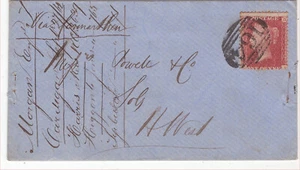 GB QV PENNY RED PLATE 37 SG 40 C10 on cover to Haverford West - Picture 1 of 2