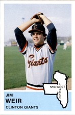 1982 Clinton Giants Fritsch #29 Jim Weir Garden Grove Anaheim California CA Card