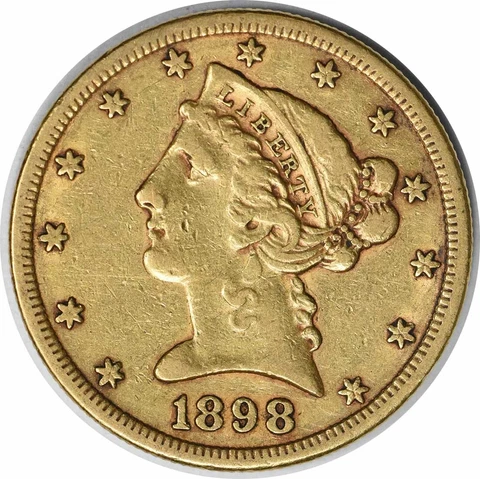 1898-S $5 Gold Liberty Head EF Uncertified #256 Cover