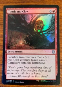 2016 MTG Wizards of the Coast Eternal Masters Foil Tooth and Claw #151/249 Used - Picture 1 of 2