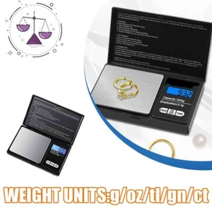 Digital Weight Scale Kitchen Jewelry Gold Grain Food MiniSize Gram 1000g x 0.1g - Picture 1 of 7