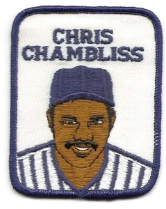 CHRIS CHAMBLISS 1979 Vintage Penn Emblem Baseball Player Patch-Yankees-Braves - Bild 1 von 1