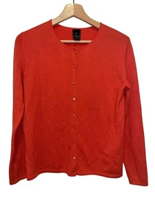 Beloid 100% Kaschmir Damen Strickjacke Pullover Rot Langarm Knopfleiste Größe S - Bild 1 von 8