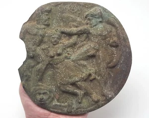 Piatto specchio bronzo Afrodite ed Eros epoca greca romana antica da collezione #CP338 - Foto 1 di 6
