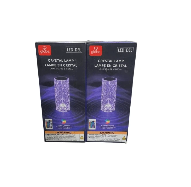2-PACK Globe Electric LED Color Changing Crystal Lamp with Touch Sensor - Image 1 of 1
