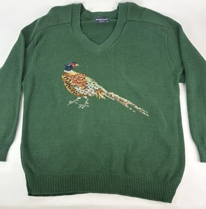 Vintage Stoney Creek Pheasant Forest Green Sweater Mens XL Bird Hunt Club USA - Picture 1 of 9