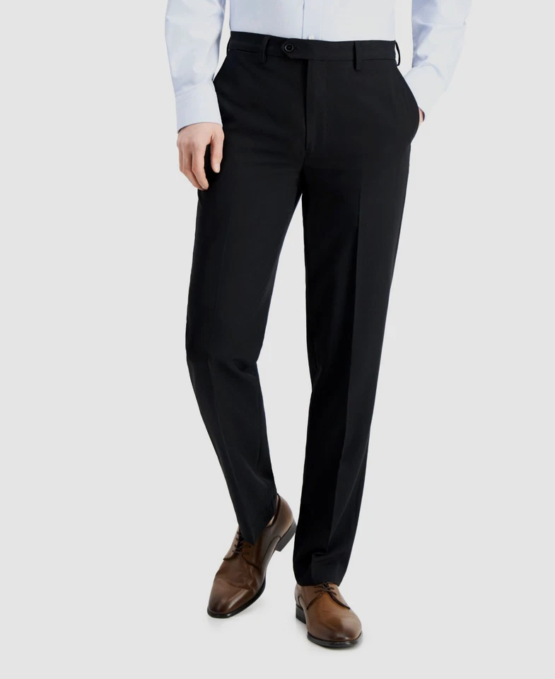 NAUTICA Mens Black COMFORT-WAIST STRETCH Business Dress Pants/Slacks 40x30