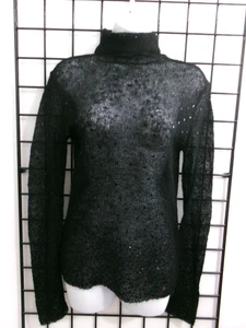 DKNY 🌸 34" BRUSTUMFANG/KLEIN/MITTEL== TRANSPARENT/PAILLETTEN GESPRITZT MOHAIR MISCHUNG PULLOVER - Bild 1 von 9