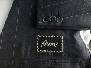 Brioni Blazer 52R/42R Gray Excellent Condition Suit Jacket Stripe - Picture 1 of 6