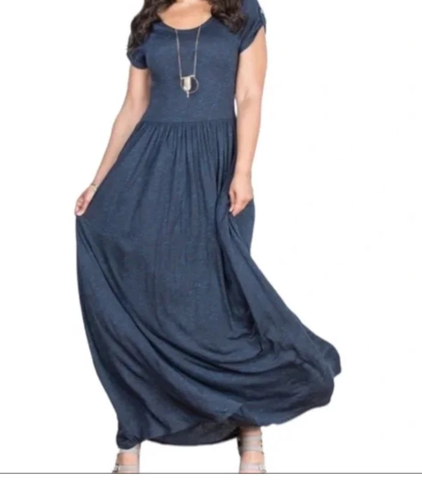 Maxi Vestido Matilda Jane Cortina de Aguas Profundas Llamada Azul Marino Detalle Botón Talla Pequeña Foto 1 de 1