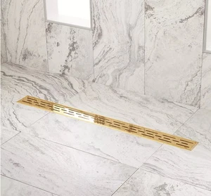 Signature Hardware Effendi 36" Linear Duschablauf mit Flansch - Messing poliert - Bild 1 von 2