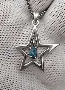 Australian Doublet Boulder Opal Silver 925 Star Pendant Hallmarked - Picture 1 of 5