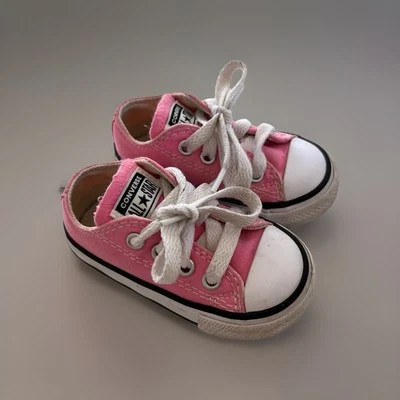 Tela baja rosa Converse All Star para niños pequeños bebés niñas 4 Foto 1 de 4