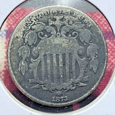 1873-P EE. UU. Como Nuevo Escudo Níquel "Abierto 3" 5¢ SP5910 Foto 1 de 2
