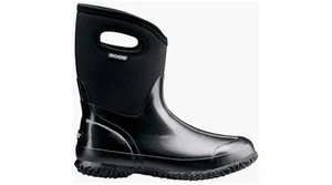 Bogs Women's Classic Mid Handle Black Shiny Boots - Picture 1 of 5
