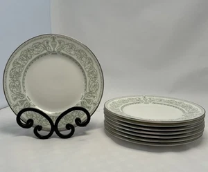 8 Royal Worcester Fine Bone China Green Bread Plates - Picture 1 of 5