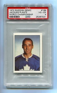 1972 Swedish Semic Ishockey OS VM 72 169 Jacques Plante PSA 4 Olympic World HOF - Picture 1 of 2