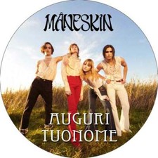 Cialda MANESKIN SANREMO con NOME Decorazione Torta Ostia Zucchero