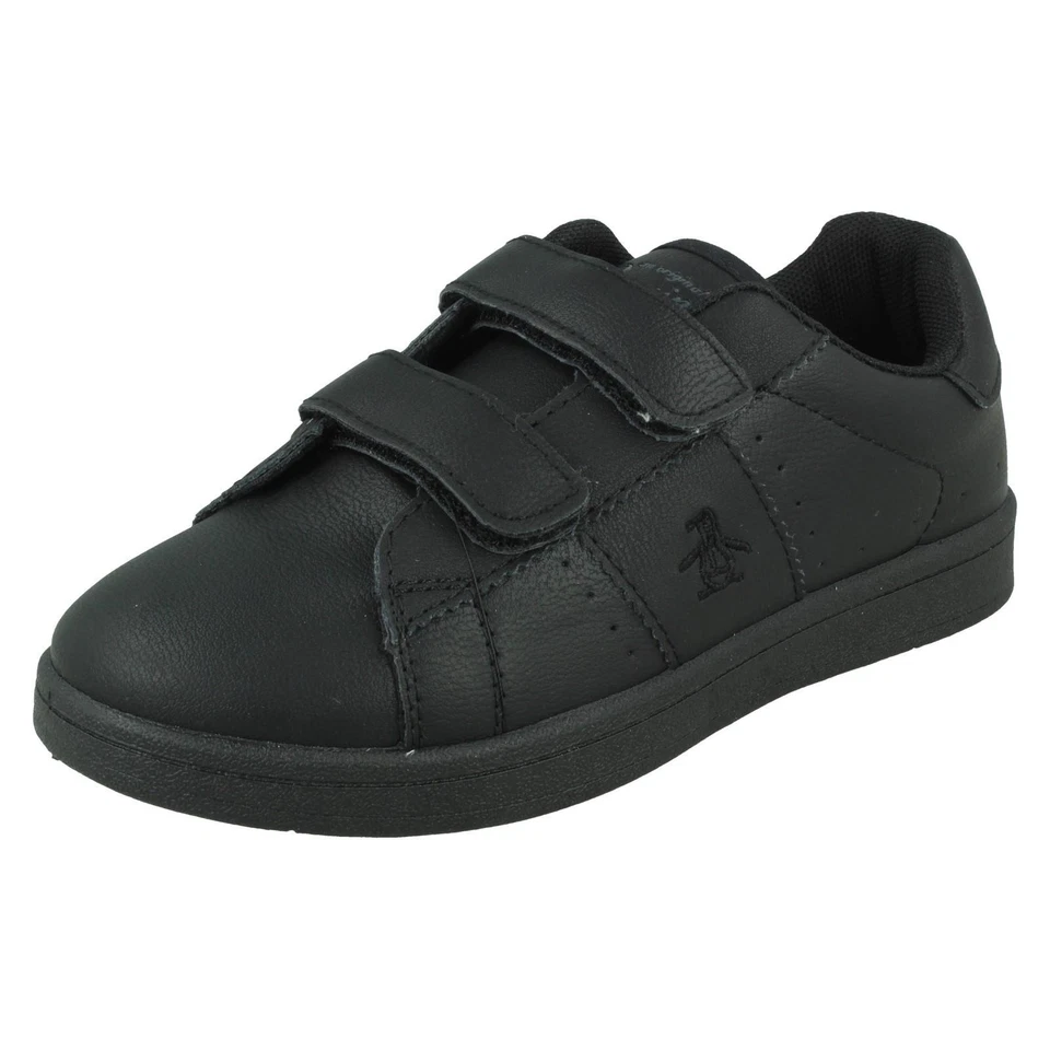 Boys MARBLE / PEN 4042 Hook & Loop Formal School Trainer Shoes By Penguin - Image 1 of 1
