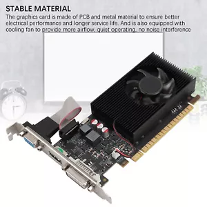 Single Slot Graphics Card 2GB For GDDR3 PCIE Thin Low Profile 64 Bit With Kit - Picture 1 of 22