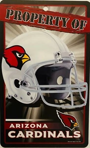 Arizona Cardinals Property of Plastic Sign 7" X 12" WinCraft - Picture 1 of 1