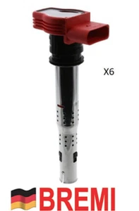Set of 6 Ignition Coil With Spark Plug Connector for Porsche Cayenne 2011-2017 - Picture 1 of 7