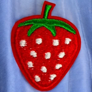 Iron On Patch Strawberry Cute Red Cartoon Clothing Decal Embroidery - Picture 1 of 2