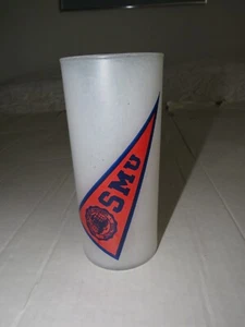 Vintage Southern Methodist University SMU Mustangs NCAA Frosted High Ball Glass - Picture 1 of 5