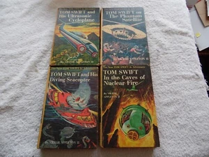Tom Swift Books Satellite, Cycloplane, Diving Seacopter, Caves of Nuclear Fire - Picture 1 of 12