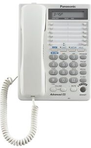 Panasonic KX-TS208W 2 Lines Corded Phone 16 Digit LCD Speakerphone Clock White