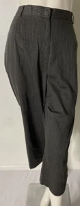Pantalones Capri elásticos marrones a rayas bolsillos altos talla 20W - Imagen 1 de 8