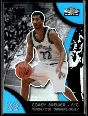 2007-08 Finest Corey Brewer Refractors Blue Rookie #/199 HS - Image 1 of 2