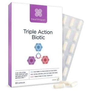 60 Probiotic Healthspan Triple Action Biotic Gut / Digestion Capsules - Picture 1 of 1