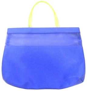 Clinique Purple/Blue Clear Green Handle Waterproof Vinyl Tote Beach Bag - Picture 1 of 3