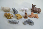 Ceramic & Porcelain Mini Animals Dollhouse Miniatures Figurine set 10 Pieces