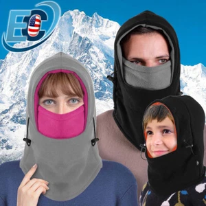 Winter Warm Fleece Balaclava Thermal Hat Full Face Neck Mask Motorcycle Ski Cap - Picture 1 of 13