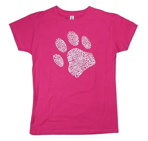 LA Pop Art Dog Paw Print Graphic Print Short Sleeve T-Shirt XL NWT Pink - Picture 1 of 1