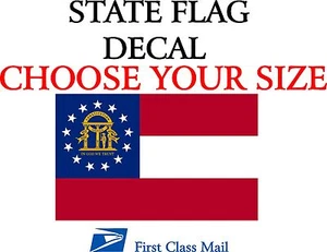 BANDERA DEL ESTADO GEORGIA, PEGATINA, CALCOMANÍA, bandera del estado og Georgia 5 AÑOS VINILO - Imagen 1 de 2