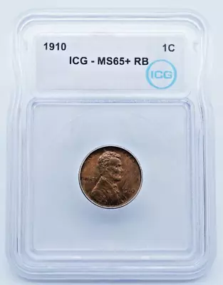 1910 Lincoln Wheat Cent ICG MS65+ RB - U988 - Image 1 of 4