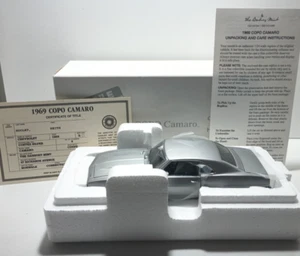 Danbury Mint 1969 COPO Camaro Cortez Silver 1:24 with Title, Paperwork, & Box - Picture 1 of 12