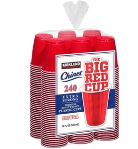 Kirkland Signature Chinet 18 oz Disposable Plastic Cups, Red, 240-count Kitchen - Picture 1 of 3