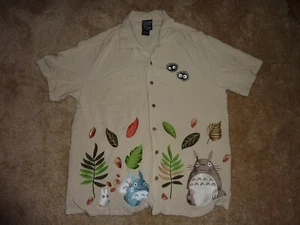 Camicia in rayon Studio Ghibli My Neighbor Totoro Autunno Foliage Tessuto con bottoni S - Foto 1 di 9